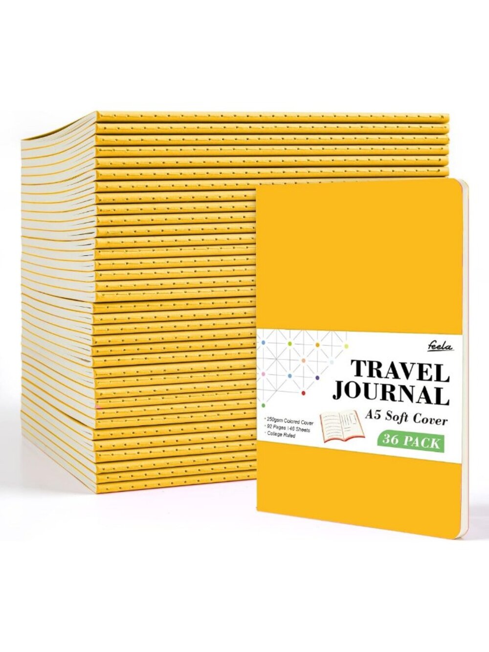36 Pack Soft Cover Lined Journals, Travel Notebooks for Writing & Note Taking